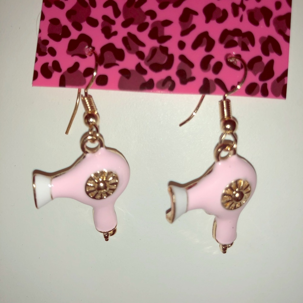 - Betsey Johnson Earrings Hair dresser Crystals Gold
